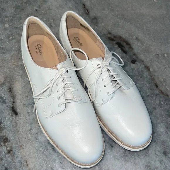 Clark Artisan Rhea Platform Oxford, Rare White size 10 - Picture 2 of 7